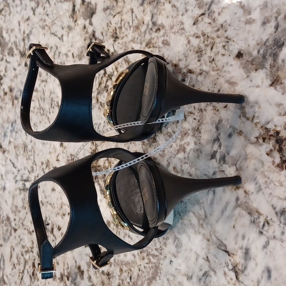 Michael Kors Parker Black Leather Strappy High Heel Sandals Women's Multi Sizes - Picture 12 of 13